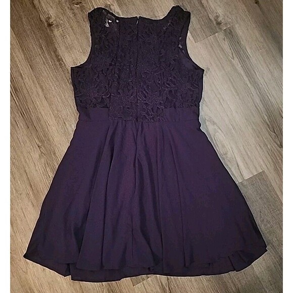 Mark Purple Dress XL Lace Above Knee Length  Fit Flare Lined - Picture 10 of 11